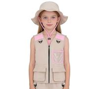 Gilet da per Ragazzi - Con Cappello E Completo Lavabile - Gilet Da Esploratore Per Bambini Senza Maniche Kit | per Ragazzi e Ragazze Avventure all'Aperto Escursioni Esplorazioni nei Parchi Naturali