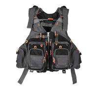 Gilet da Pesca con Cintura Regolabile e Cerniera, Giacca con Tasche, Gilet da Pesca e Caccia for Sport Acquatici, Kayak(Black)