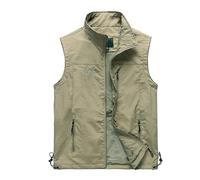 Gilet da Pesca da Uomo All'aperto Casual Asciugatura rapida Giubbotto Leggeri Traspirante Senza Maniche Giacche Panciotto Campeggio per Fotografia Escursionismo con Cerniera Comodo Gilet