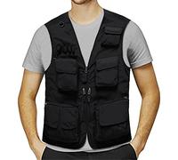 Gilet da Pesca Gilet da Caccia, Softshell Antivento Leggero Vest Senza Maniche Antivento E Impermeabile Multitasche Calda con Cerniera Gilet Uomo Casual per Il Tempo Libero