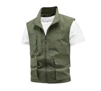 Gilet da pesca leggero da uomo, traspirante, senza maniche, con tasche multiple, vestibilità ampia, in rete, Esercito En8, S