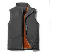 Gilet da Pesca Plus Size Gilet Gilet da Pesca A Mosca Gilet Imbottito Gilet di Lana Gilet Invernale da Uomo in Cotone Sportivo Plus Gilet in Velluto Gilet di Grandi Dimensioni Gilet PE, Grey, L