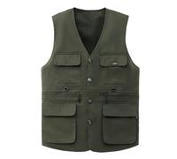 Gilet da Pesca Senza Maniche, Gilet da Lavoro Uomo Invernale Giubbino da Lavoro con Zip Gilet da Caccia Fotografo Sport Smanicato da Lavoro Uomo Gilet Tattico per Campeggio E Fotografia