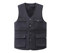 Gilet da Pesca Senza Maniche, Gilet Uomo Lavoro Invernale Giubbino da Lavoro con Zip Gilet da Caccia Fotografo Sport Giubbino Smanicato Uomo Gilet Multitasche Giubbino Caccia Fotografi