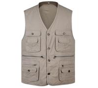 Gilet da Pesca Uomo Gilet Multitasche, Viaggio Tasche Gilet Sport Giubbino da Lavoro Cronista Fotografi Senza Maniche con Multi-Tasche Gilet Militare per La Fotografia Safari Campeggio