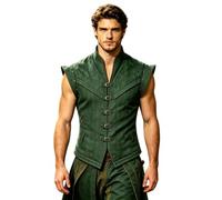 Gilet da Principe Flynn per Cosplay Rinascimentale e Steampunk, Panciotto Retro con Colletto alla Coreana, Comodo Elegante Tempo libero Festivalmente Traspirabile Costume per Halloween e Carnevale