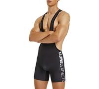 Gilet da Sollevamento Pesi, Body da Wrestling, Tuta Intera Corta per Uomo Triathlon 05 Nero 2XL
