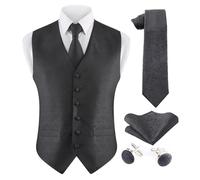 Gilet Da Sposa Formale Uomo Paisley Floreale Slim Completo Cravatta In Seta