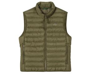 Gilet da tennis da uomo Lacoste Water Repellent Puffed - green khaki - Blu (M/L)