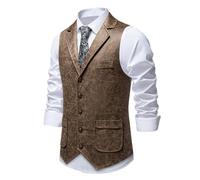 Gilet da uomo a righe in lana, senza maniche, con risvolto, ideale per un l | Giacca Pelle Scamosciata Uomo In Oversize Sopra Tasche Flanella O Bavero Maschio Informale Orsetto Strane