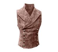 Gilet da uomo alla moda dal design slim fit per eleganti occasioni di lavoro, feste di nozze, canotta senza maniche con stile senza tempo, vestibilità comoda per il gentleman moderno, marrone, M
