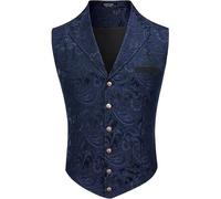 Gilet da uomo, costume gotico, gilet da uomo, costume tradizionale steampunk, senza maniche, nero e bianco, medievale, gilet vittoriano, costume per Halloween, costume tradizionale da uomo