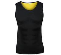 Gilet da uomo dimagrante Shapewear compressione fitness body shaper allenamento muscolare camicia trainer polimero, nero, 3XL