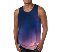 Gilet da uomo estivo tinta unita casual gilet classico senza maniche t-shirt da uomo vestibilità regolare colore sfumato pullover palestra allenamento running canotte da uomo, Viola1., L