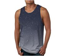 Gilet da uomo estivo tinta unita casual gilet classico senza maniche t-shirt da uomo vestibilità regolare colore sfumato pullover palestra allenamento running canotte da uomo, Grigio, 5XL