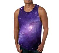 Gilet da uomo estivo tinta unita casual gilet classico senza maniche t-shirt da uomo vestibilità regolare colore sfumato pullover palestra allenamento running canotte da uomo, Viola2., L