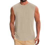 Gilet da uomo estivo tinta unita causale gilet classico basic senza maniche t-shirt per uomo vestibilità regolare abbigliamento sportivo maglietta intima pullover allenamento corsa palestra canotte