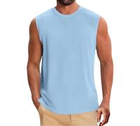 Gilet da uomo estivo tinta unita causale gilet classico basic senza maniche t-shirt per uomo vestibilità regolare abbigliamento sportivo maglietta intima pullover allenamento corsa palestra canotte