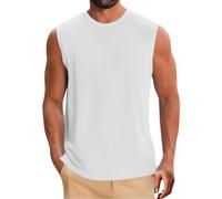 Gilet da uomo estivo tinta unita causale gilet classico basic senza maniche t-shirt per uomo vestibilità regolare abbigliamento sportivo maglietta intima pullover allenamento corsa palestra canotte