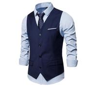 Gilet da uomo formale sociale BUKiness Gilet Steampunk in vita cappotto per la maglia del vestito, Marina Militare, 5XL