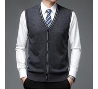 Gilet Da Uomo In Maglia Cardigan Top Canotta Maglione A V Retro