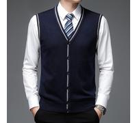 Gilet Da Uomo In Maglia Cardigan Top Canotta Maglione A V Retro