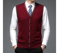 Gilet Da Uomo In Maglia Cardigan Top Canotta Maglione A V Retro