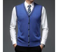 Gilet Da Uomo In Maglia Cardigan Top Canotta Maglione A V Retro