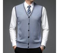 Gilet Da Uomo In Maglia Cardigan Top Canotta Maglione A V Retro