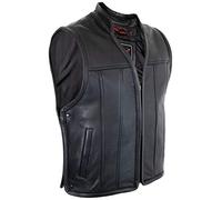 Gilet da uomo in vera pelle bovina nero nero 2xl
