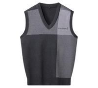 Gilet da uomo Lettera Vestiti Plaid Gilet Scollo a V Senza Maniche Overfit Maletry Cotone Maglieria Classico Brutto, 37-Gilet Grigio Medio, M