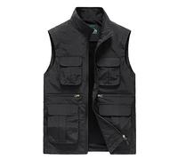 Gilet da uomo per attività all'aria aperta, gilet trapuntato da uomo, nero, per il tempo libero, per il lavoro, autunno, inverno, per la transizione, da uomo, termico, in piuma, antivento, per