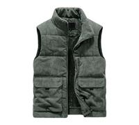 Gilet di lana invernale da uomo in cotone imbottito giacca calda senza maniche cappotto colletto gilet velluto a coste Outwear, Esercito EN8, 3XL
