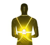 Gilet di Sicurezza a LED, Riflettente Ad Alta luminosità, Comodo e Resistente, con Cintura in Vita Regolabile, per la Corsa Notturna in Bicicletta e Gli Sport all'Aria Aperta (Yellow)