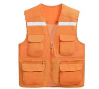 Gilet di sicurezza, Gilet di sicurezza ad alta visibilità riflettenti for lavori all'aperto multicolore, diverse taglie(Oranje,3XL)