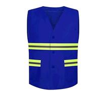 Gilet di sicurezza, Gilet riflettenti fluorescenti ad alta visibilità multicolore for lavori di igiene, proprietà, costruzione e lavori all'aperto(Blue)