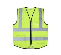 Gilet di sicurezza in rete ad alta visibilità for uomo e donna, gilet da lavoro con cerniera frontale multitasche, equipaggiamento di sicurezza riflettente(Geel,4XL)