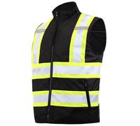 Gilet di sicurezza JORESTECH con strisce riflettenti bicolore a X sul retro, reversibile, resistente al vento, impermeabile e isolato