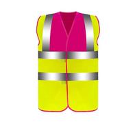 Gilet di sicurezza riflettente in maglia, gilet fluorescente ad alta visibilità con cerniere for uomo e donna, abbigliamento antinfortunistico da lavoro(Small)