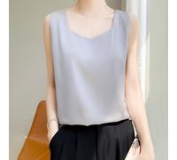 Gilet donna elegante scollo a V cropped acetato camicia smanicata per uso quotid