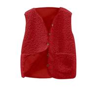 Gilet Donna Invernale Senza Maniche in Pile Caldo con Zip Smanicato Elegante Donna Giubbotto Teddy con Scollo a V Leggero Panciotto con Tasche
