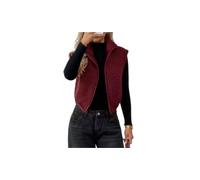 Gilet Donna Pile Sherpa Zip Collo Rialzato Corto Senza Maniche