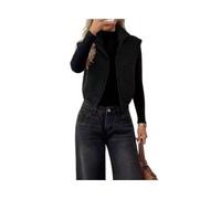 Gilet Donna Pile Sherpa Zip Collo Rialzato Corto Senza Maniche