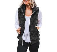Gilet Donna Teddy Pile Invernale Caldo Trapuntato Tinta Unita Giacca in Pile Sherpa Cappotto Foderato in Velluto Giubbotto Peluche Termica Smanicato Cappotto Senza Maniche Elegante Offerta