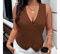 Gilet elegante da donna di alta qualità, adatto per l'ufficio e il tempo libero, in rete, colore rosso rosa, può essere indossato da solo o come capo esterno, adatto per l'autunno/inverno 0XL,1XL,2XL,