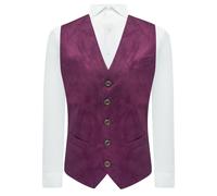 Gilet Elegante King & Priory In Camoscio Viola Plum, Moleskin