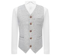 Gilet Elegante King & Priory In Tweed Donegal Grigio