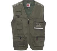 PAYPER Pocket Gilet Estivo Unisex da Uomo Donna Misto Poliestere Multitasche Chiusura Zip portabadge Reversibile Bande Reflex Interno Dry-Tech Pesca Caccia Lavoro Verde Militare (L)
