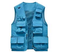 gilet estivo uomo per l'escursionismo leggeri e dalla vestibilità comoda perfetti per la primavera e l'autunno facili da lavare versatili capi da indossare a strati per le avventure (Sky Blue XXL)
