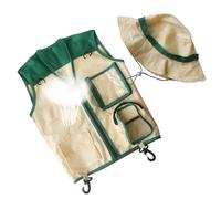 Gilet Explorer - Durauble Camouflage Cargo Vest | Set di cappelli per bambini | Kit da caccia adatto per esplorazioni all'aperto, campeggio e attività di apprendimento della natura